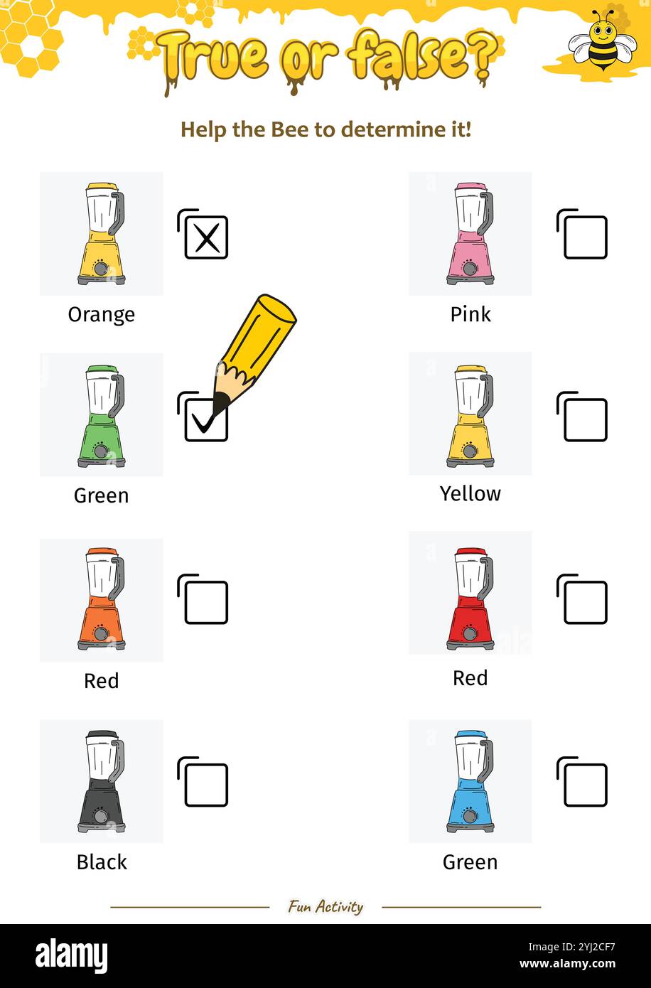 True oder False helfen der Bee, sie zu bestimmen Stock Vektor