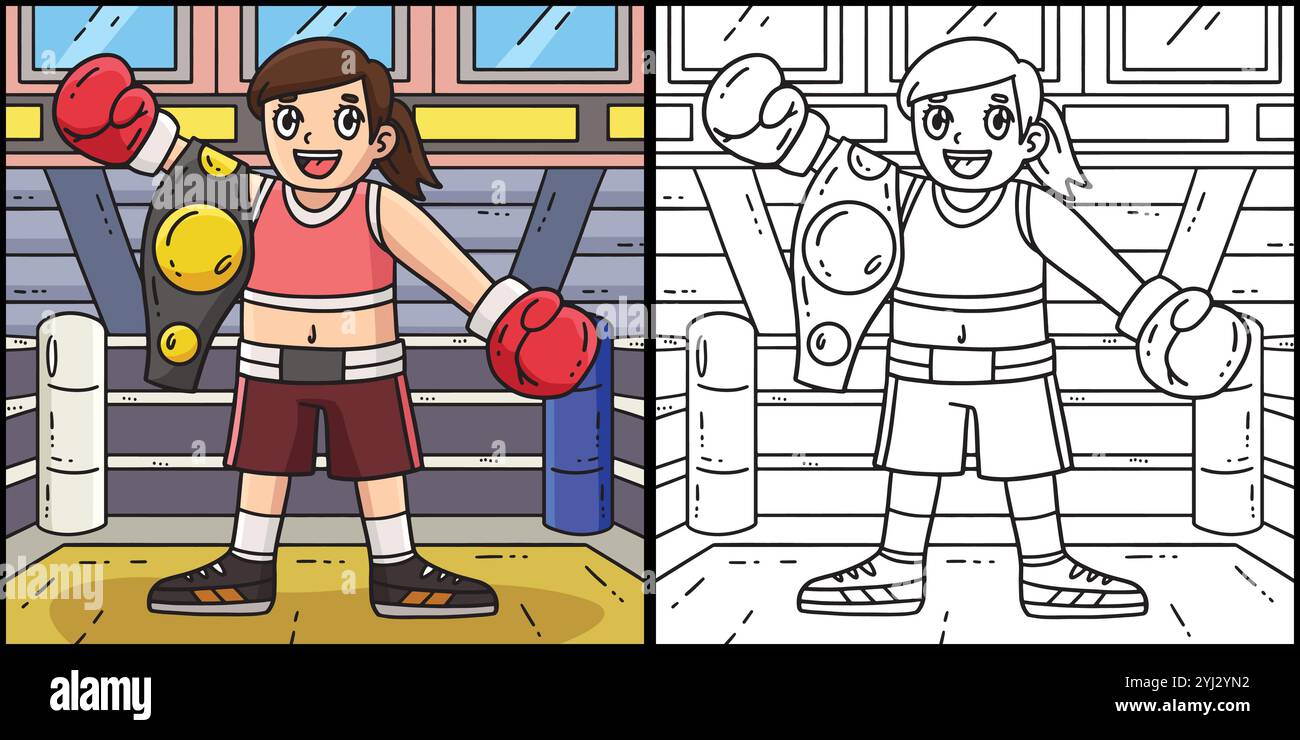 Illustration Boxer-Anhebearm-Boxer-Boxer Stock Vektor