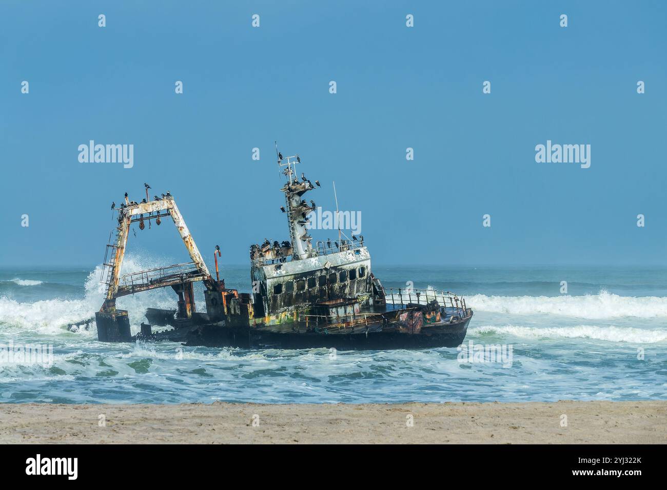 Zelia Schiffswrack an der Skeleton Küste Namibias in der Nähe der Henties Bay und Swakopmund, Namibia Travel, Afrika Stockfoto