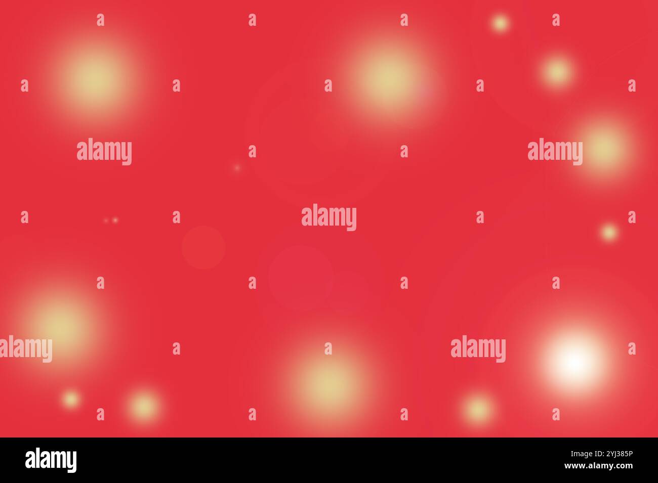 Heller roter Hintergrund mit sanften, leuchtend gelben Lichtflecken. Ideal für festliche, feierliche oder abstrakte Designs. Stockfoto