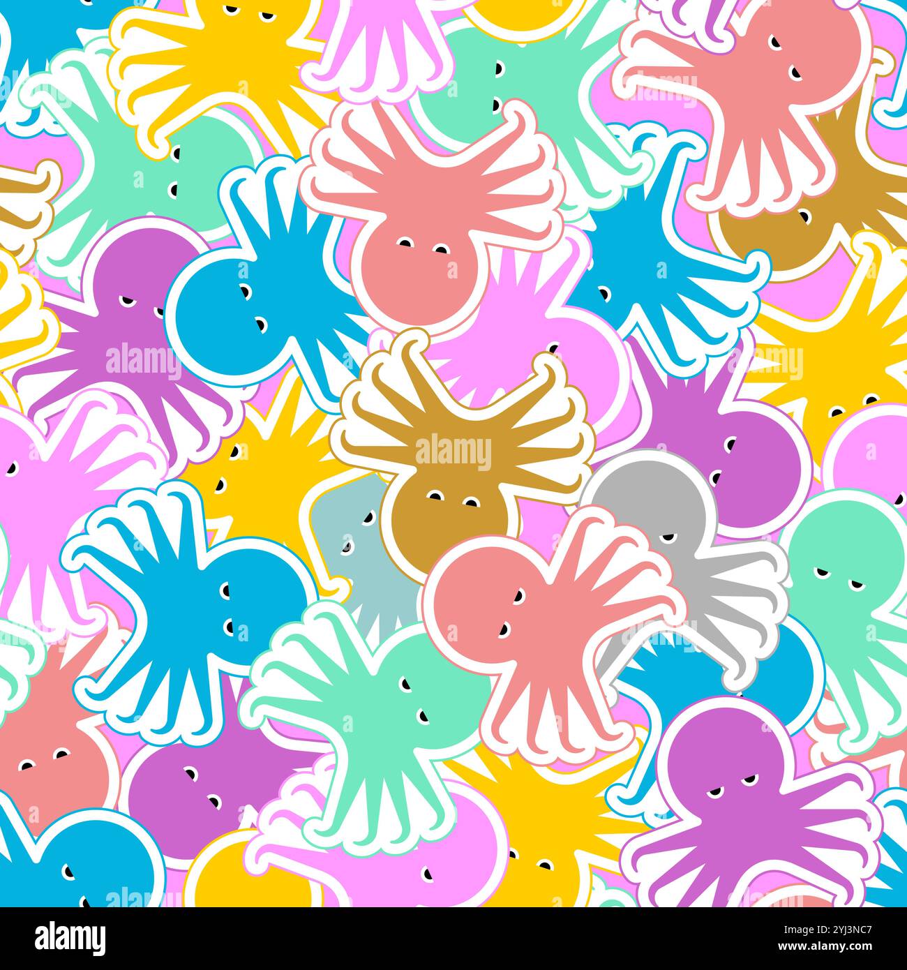 Nahtloses Oktopusmuster. devilfish Hintergrund. Hintergrund für Babygewebe Stock Vektor