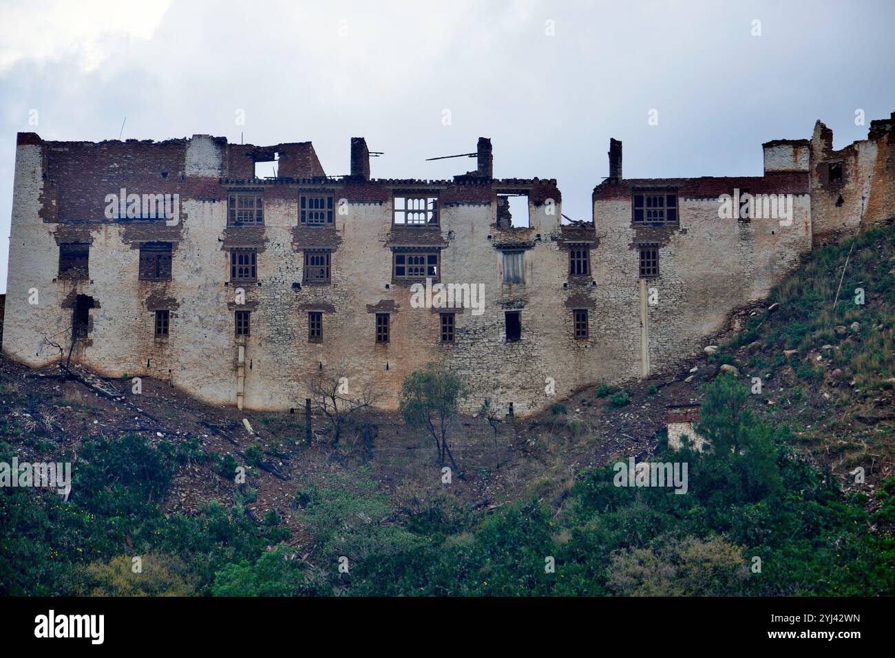 Wangdue Phodrang ist eine Stadt und Hauptstadt des Distrikts Wangdue Phodrang und befindet sich in Thedtsho Gewog, Khothang Rinchenling im Zentrum von Bhutan Stockfoto