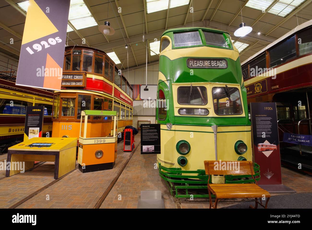 . Blackpool, Tram, Crich, Tramway Museum, Stockfoto