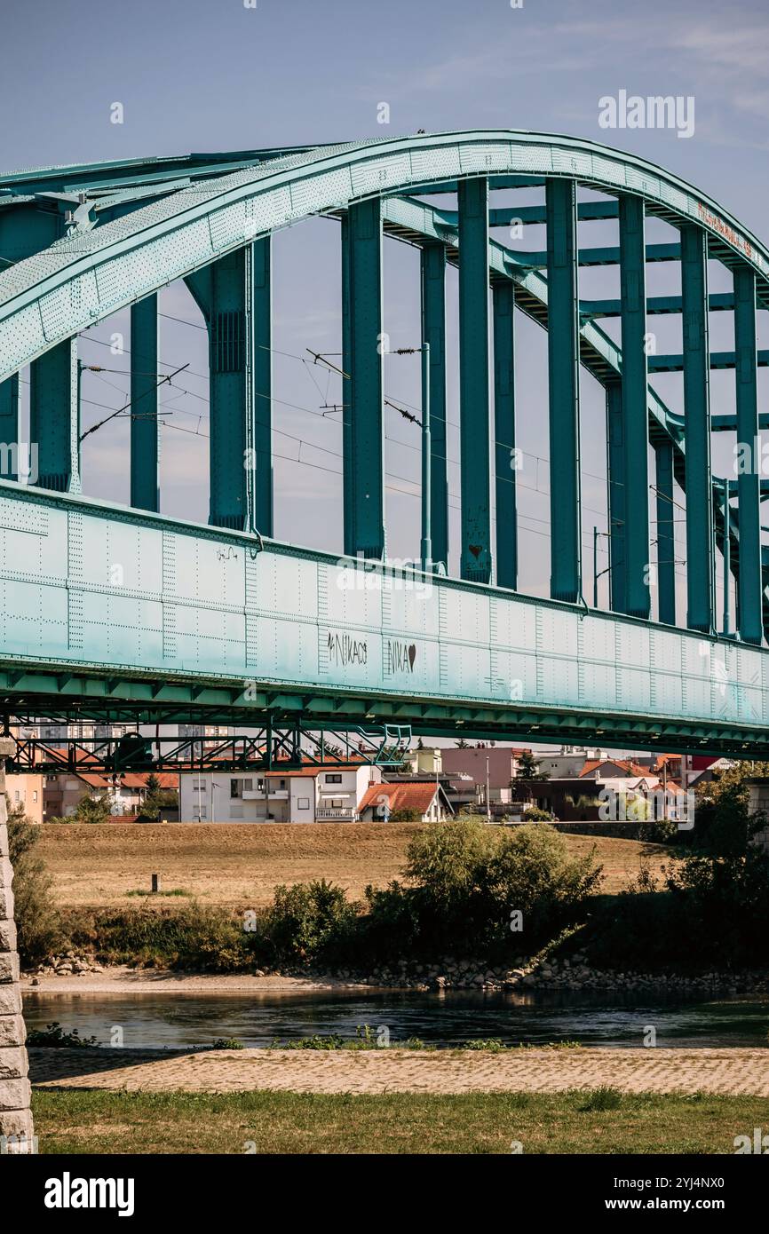 Brücke über die Save in Zagreb Stockfoto