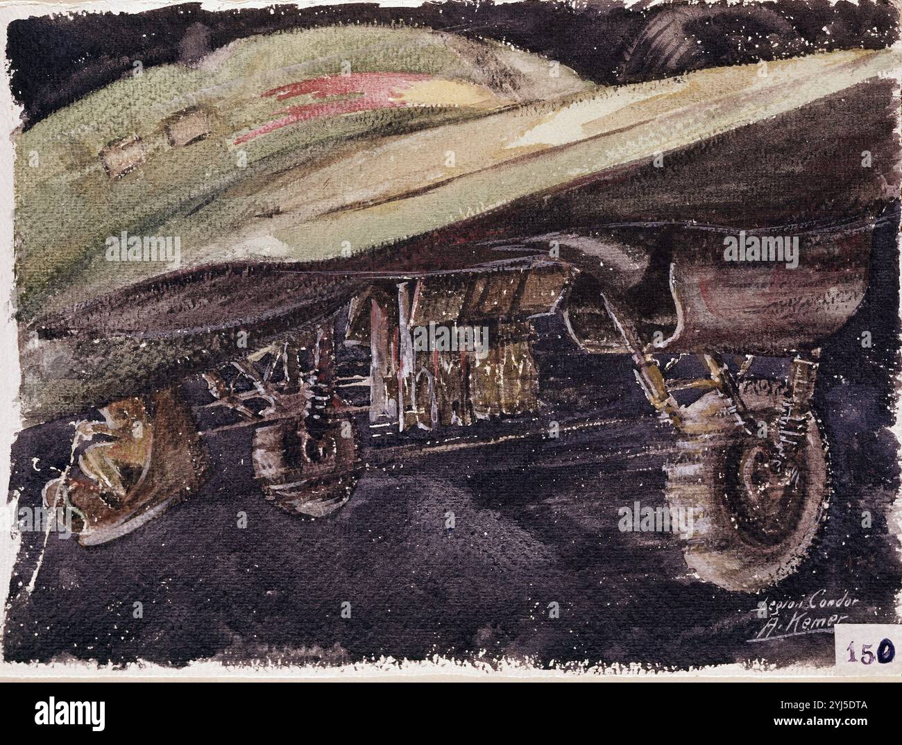 AVION DE LA LEGION CONDOR-GUERRA CIVIL ESPAÑOLA. AUTOR: ARTURO REQUE MERUVIA-KEMER-. ORT: ARCHIVO HISTORICO MILITAR. MADRID. SPANIEN. Stockfoto