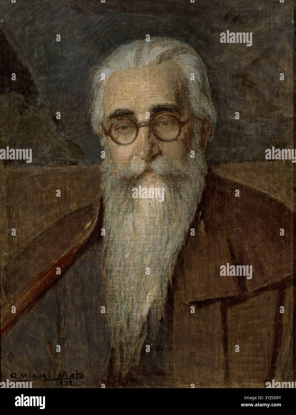 VALLE INCLAN - 1932. AUTOR: ANSELMO MIGUEL NIETO (1881-1964). ORT: CONGRESO DE LOS DIPUTADOS-PINTURA. MADRID. SPANIEN. RAMON MARIA DEL VALLE INCLAN (1866-1936). Stockfoto
