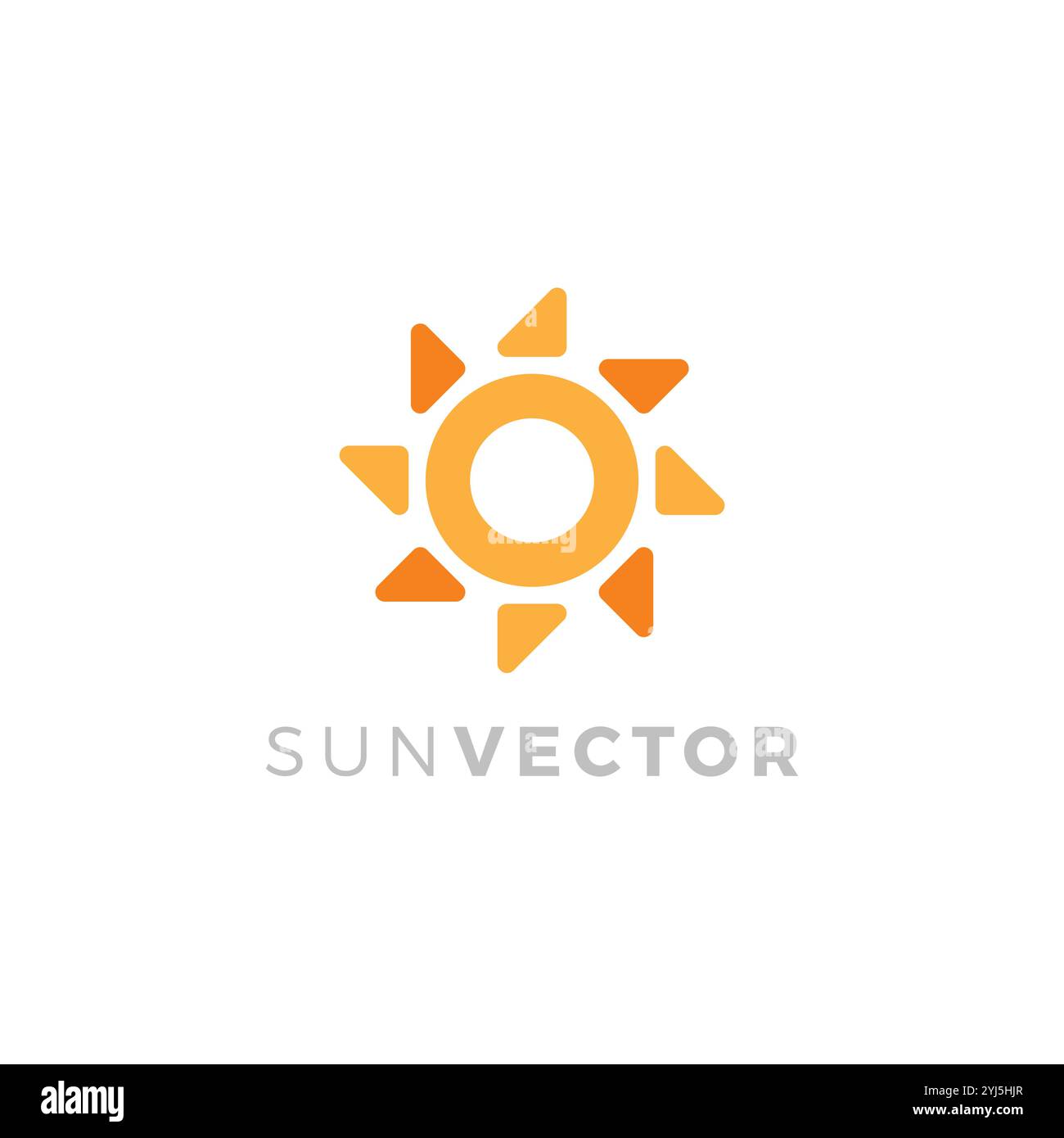 Sonnenenergie-Logo-Design. Abstraktes Symbol für Sonne und Sonnenkollektor. Sonnensymbol Stock Vektor