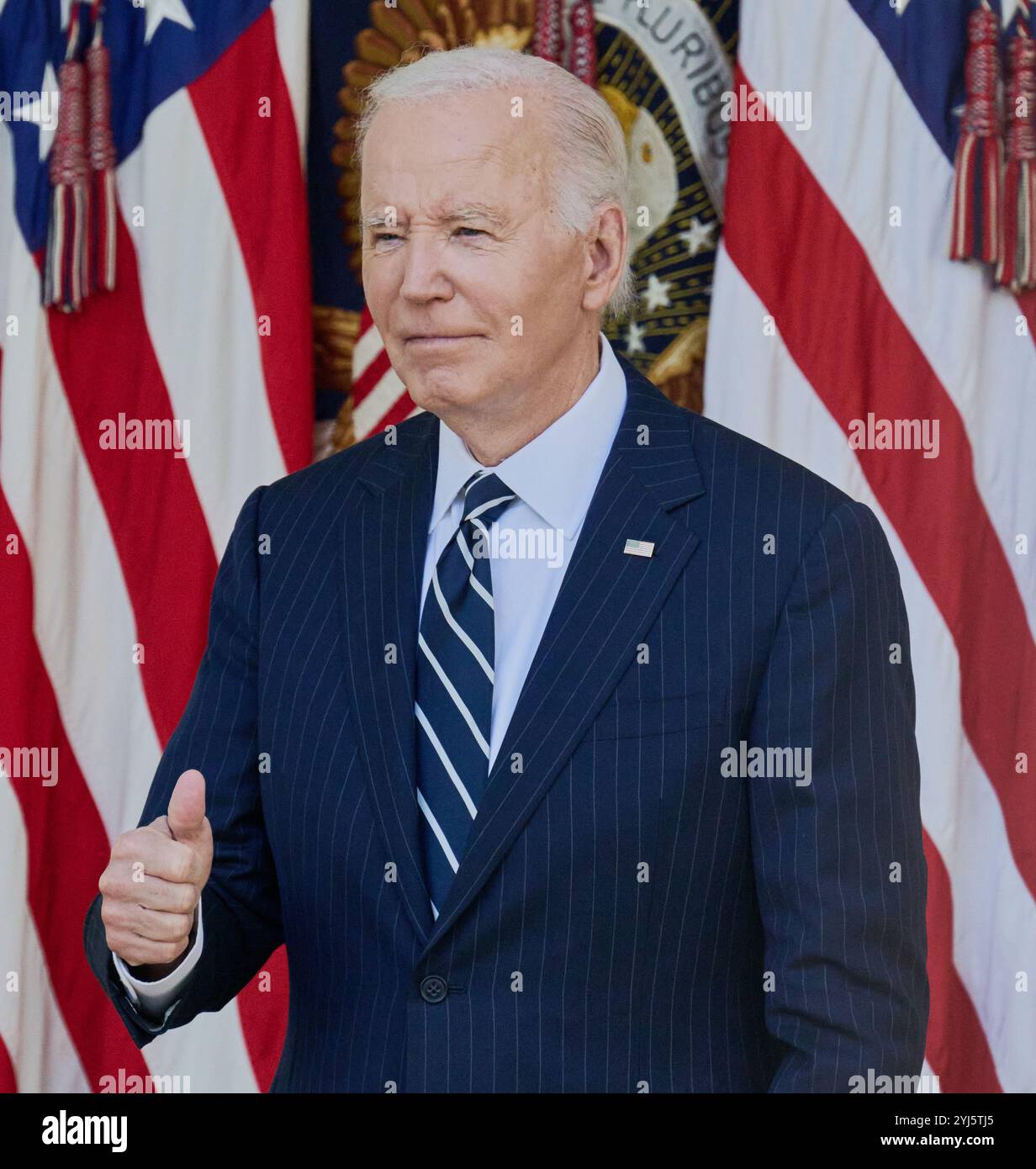 WASHINGTON, DC, USA - 7. NOVEMBER 2024: Präsident Joe Biden spricht über die Wahlen 2024. ***NUR REDAKTIONELLE VERWENDUNG*** Stockfoto