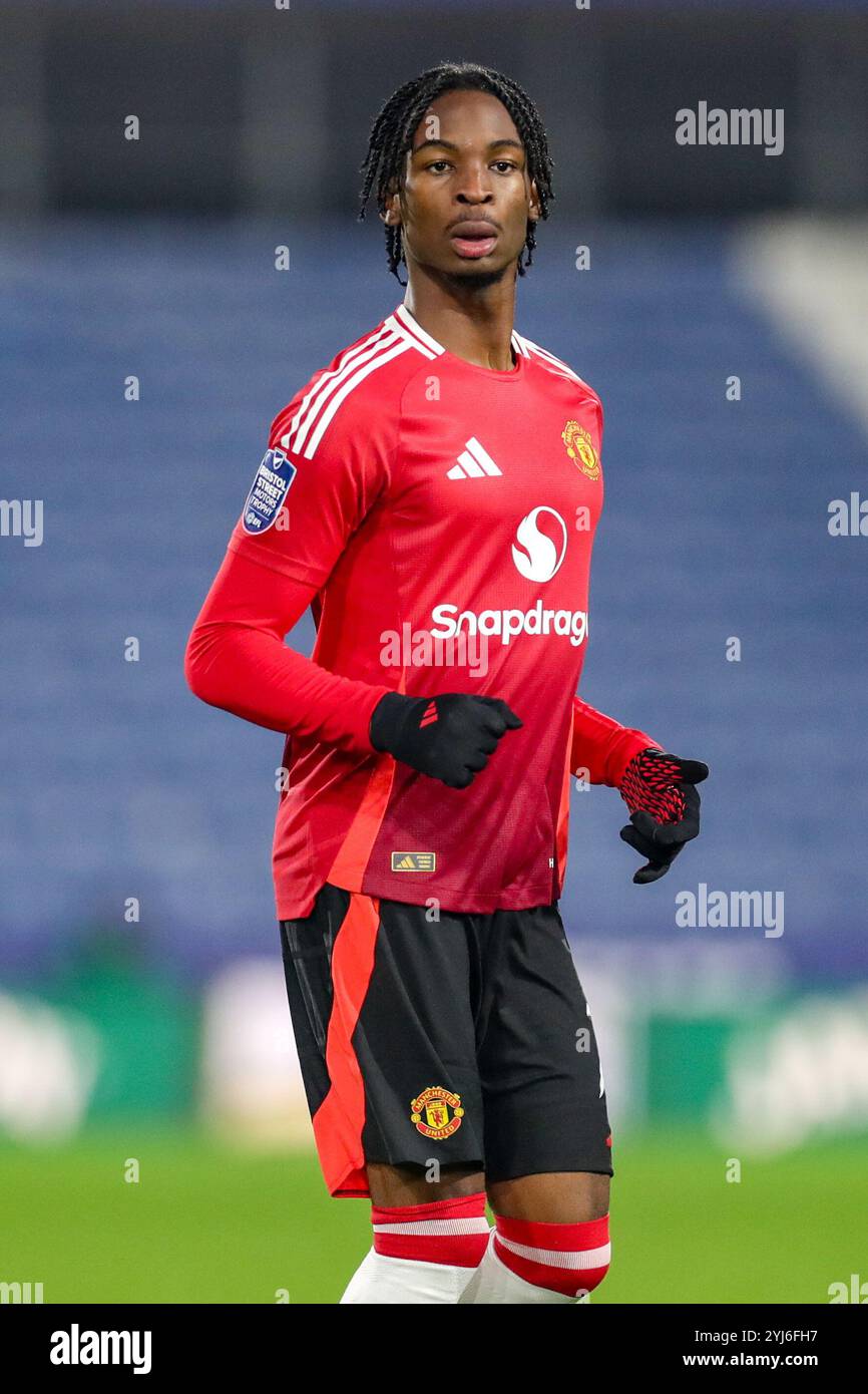 Huddersfield, Großbritannien. November 2024. Victor Musa während des Huddersfield Town FC gegen Manchester United FC U21's Bristol Street Motors EFL Trophy Northern Group F Stage Match im John Smith's Stadium, Huddersfield, England, Großbritannien am 12. November 2024 Credit: Every Second Media/Alamy Live News Stockfoto