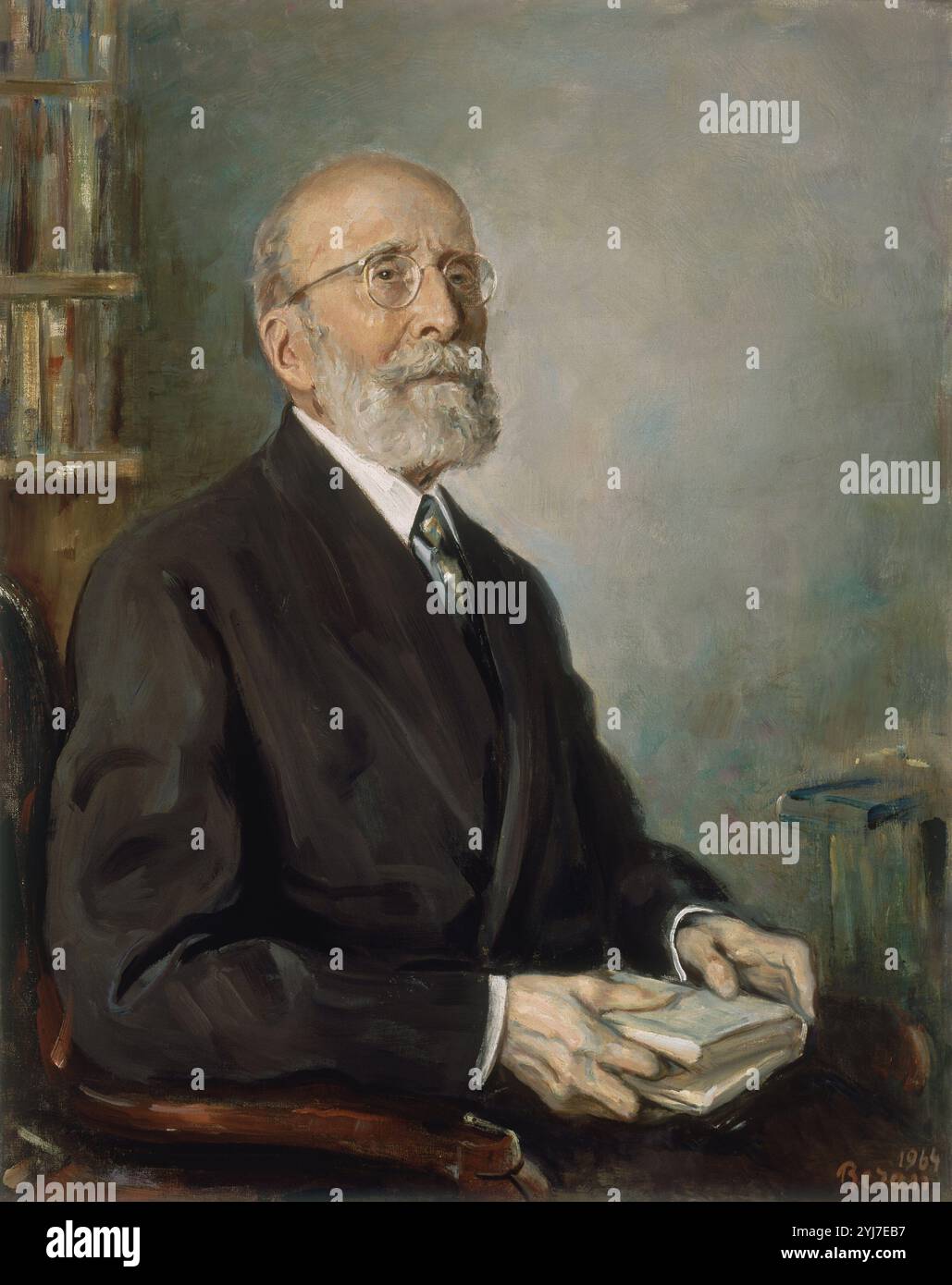 RAMON MENENDEZ PIDAL (1869-1968)- O/L 1964- FILOLOGO. Autor: BERAN BRUNO. ORT: ACADEMIA DE LA LENGUA-COLECCION. MADRID. SPANIEN. Stockfoto