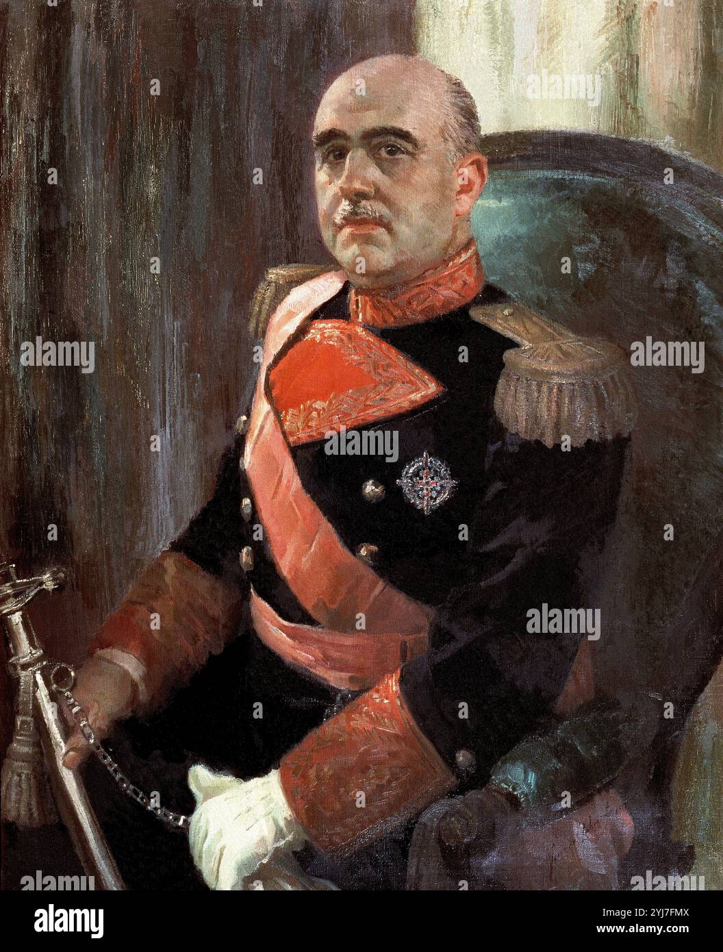 RETRATO DEL CAUDILLO FRANCISCO FRANCO. Autor: GENARO LAHUERTA (1905-1985). ORT: BANCO DE ESPAÑA-COLECCION ARTE. MADRID. SPANIEN. FRANCISCO FRANCO BAHAMONDE (1892-1975). Stockfoto