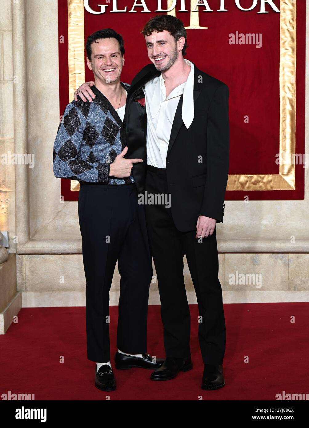 LONDON, GROSSBRITANNIEN. November 2024. Andrew Scott, Paul Mescal besucht „Gladiator II“ die Royal Film Performance und Global Premiere im ODEON Luxe, Leicester Square in London, Großbritannien. (Foto von 李世惠/siehe Li/Picture Capital) Credit: Siehe Li/Picture Capital/Alamy Live News Stockfoto