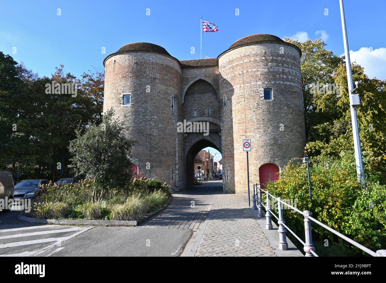 Gentpoort Brügge – Brügge, Belgien – 23. Oktober 2024 Stockfoto