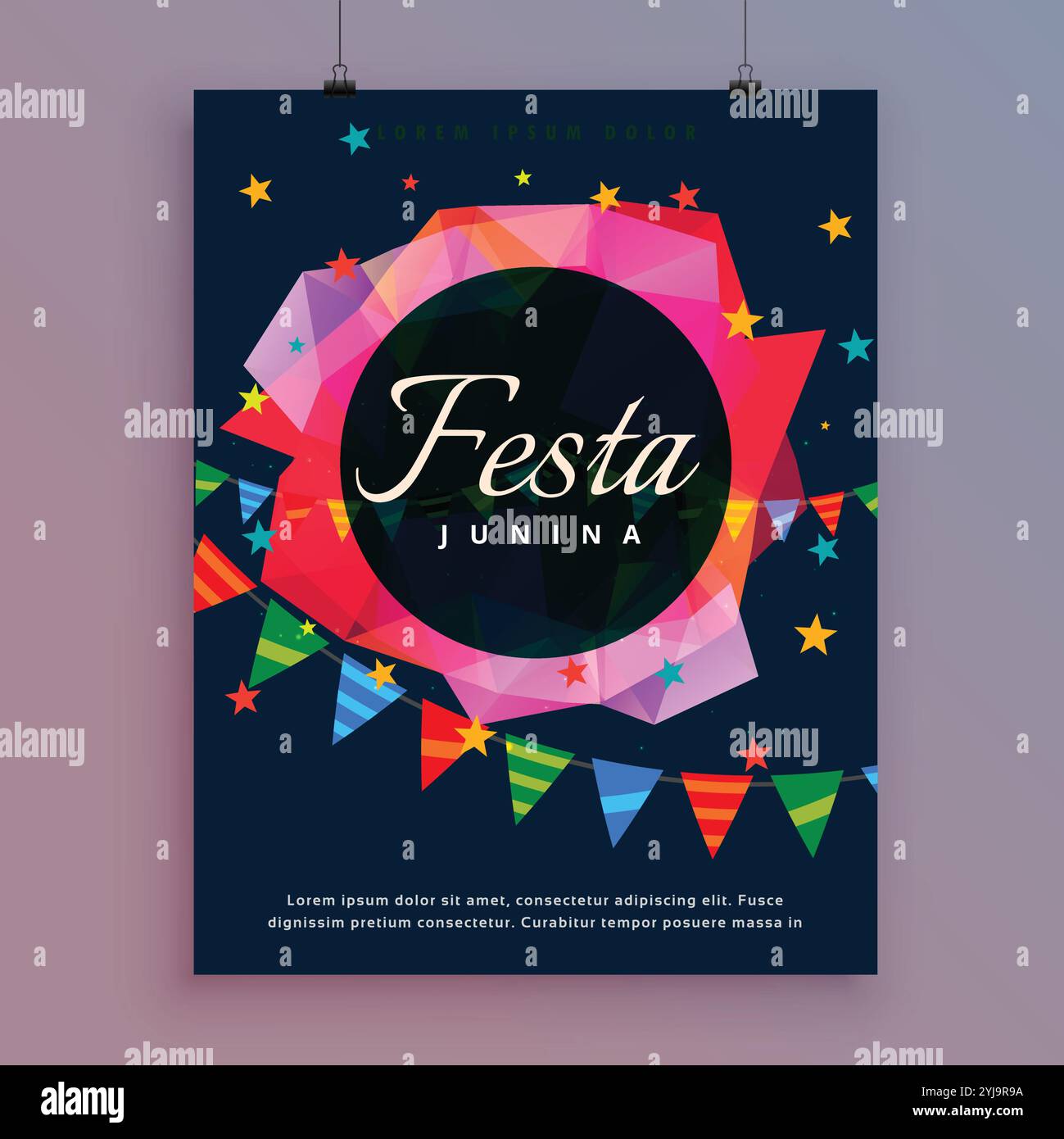 Festa Junina Feier Hintergrundvorlage flyer Stock Vektor