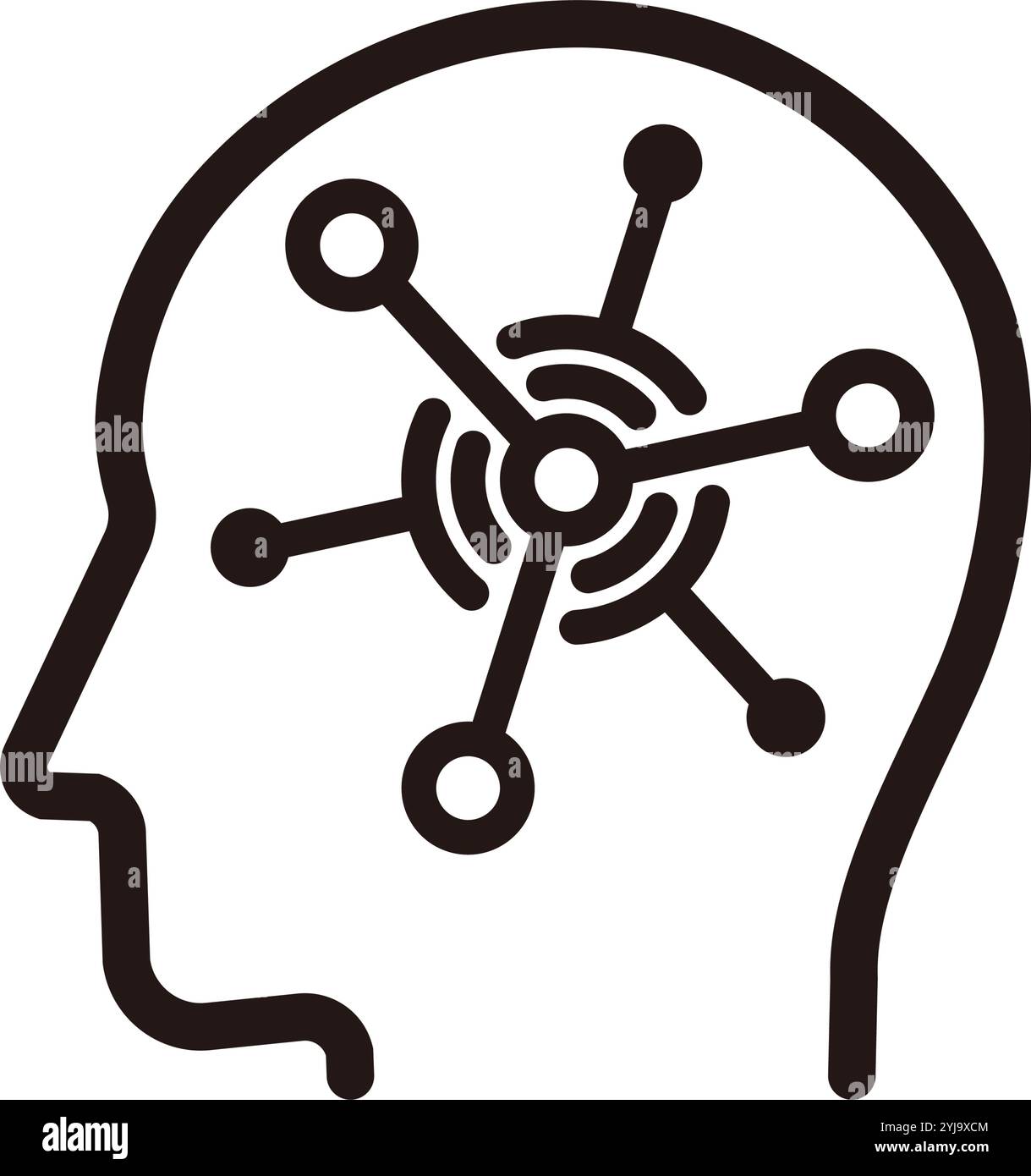 KI (künstliche Intelligenz), Illustration des android-Vektorsymbols Stock Vektor