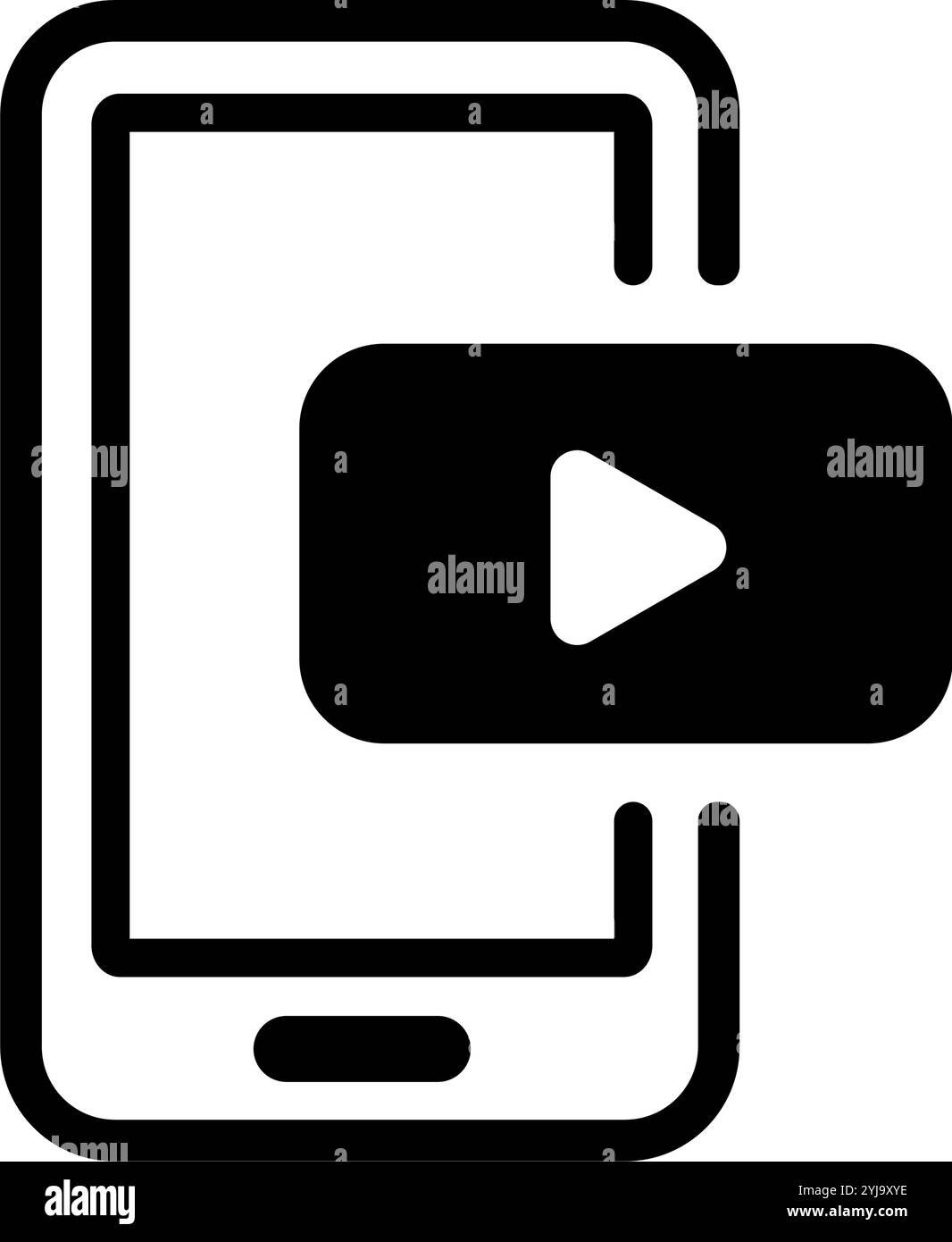 IVector Ion Illustration zum Ansehen von Videos auf dem Smartphone Stock Vektor