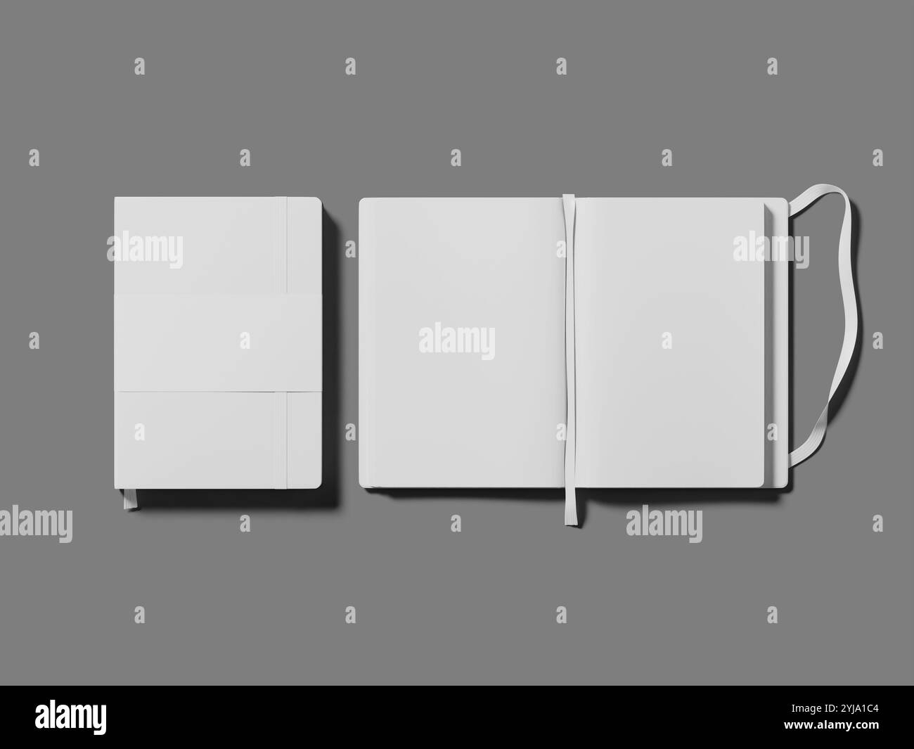 Weißes leeres fotorealistisches 3D-Rendering für Notebook-Modellerstellung Stockfoto