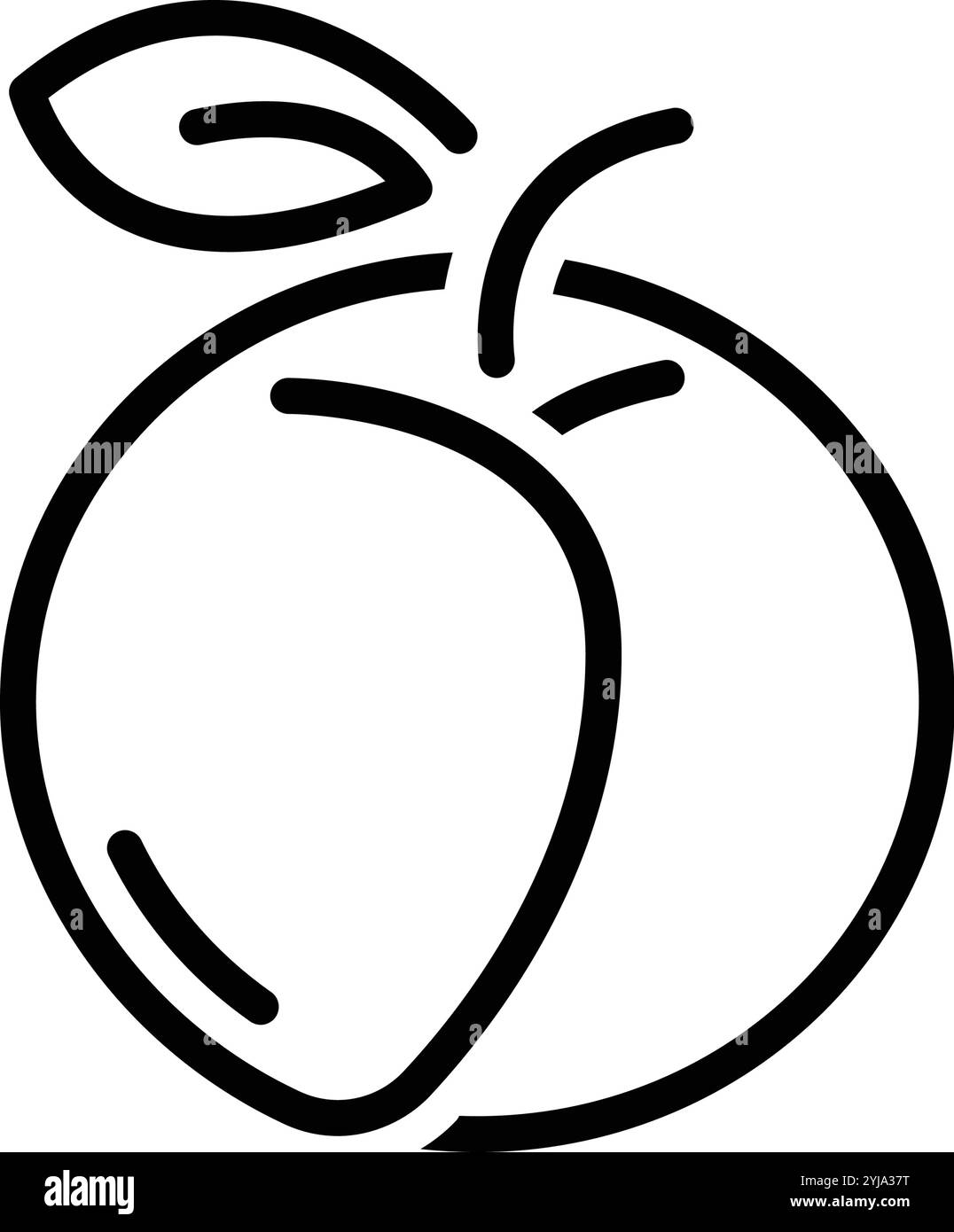 Symbol für Aprikose, Pfirsich Stock Vektor