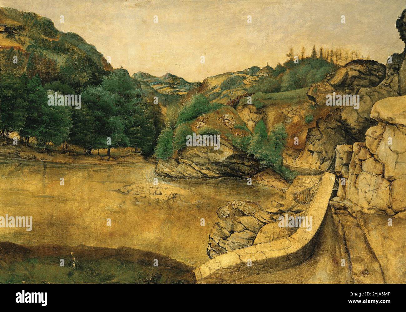 Alberto Durero / 'Weg in den Alpen', c, 14955. Museum: Real Monasterio de San Lorenzo de El Escorial, MADRID, SPANIEN. Stockfoto