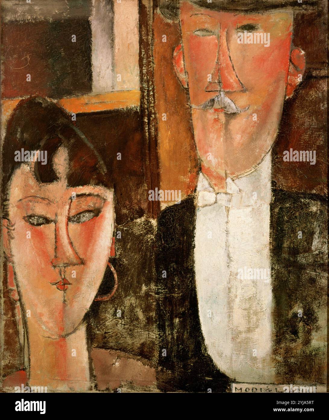 Amadeo Modigliani / 'Braut und Bräutigam (das Paar)', um 1915, Öl auf Leinwand. MUSEUM: MUSEUM OF MODERN ART, GLASGOW, USA. Autor: Amedeo Modigliani. Stockfoto