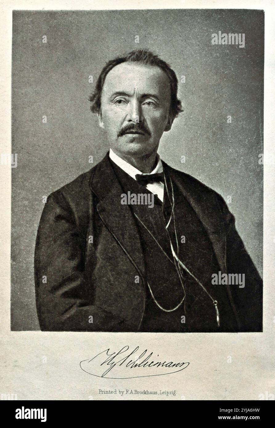 "Heinrich Schliemann", Fotografie von der chliemann Ausgrabungen', 1891. Stockfoto