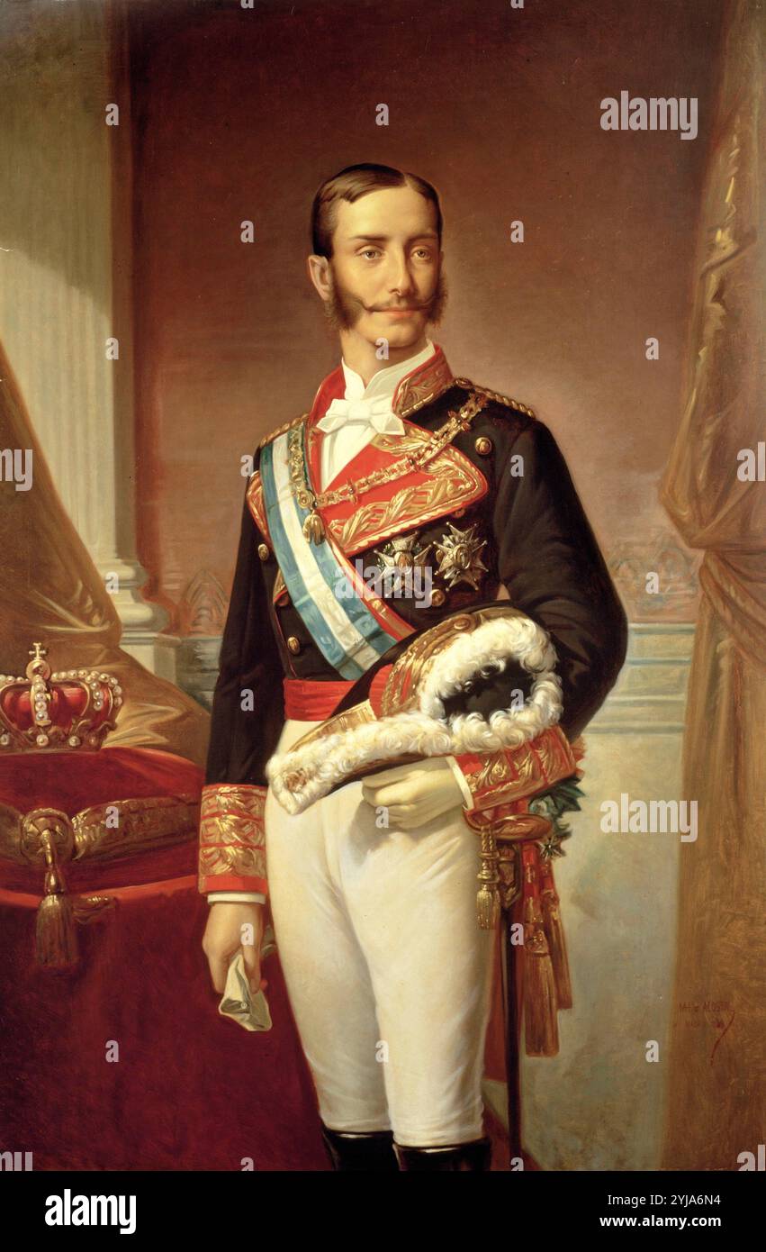 Marcos Hiráldez Acosta / Alfonso XII von Spanien, Öl auf Leinwand. MUSEUM: ACADEMIA DE LA HISTORIA, MADRID, SPANIEN. Stockfoto