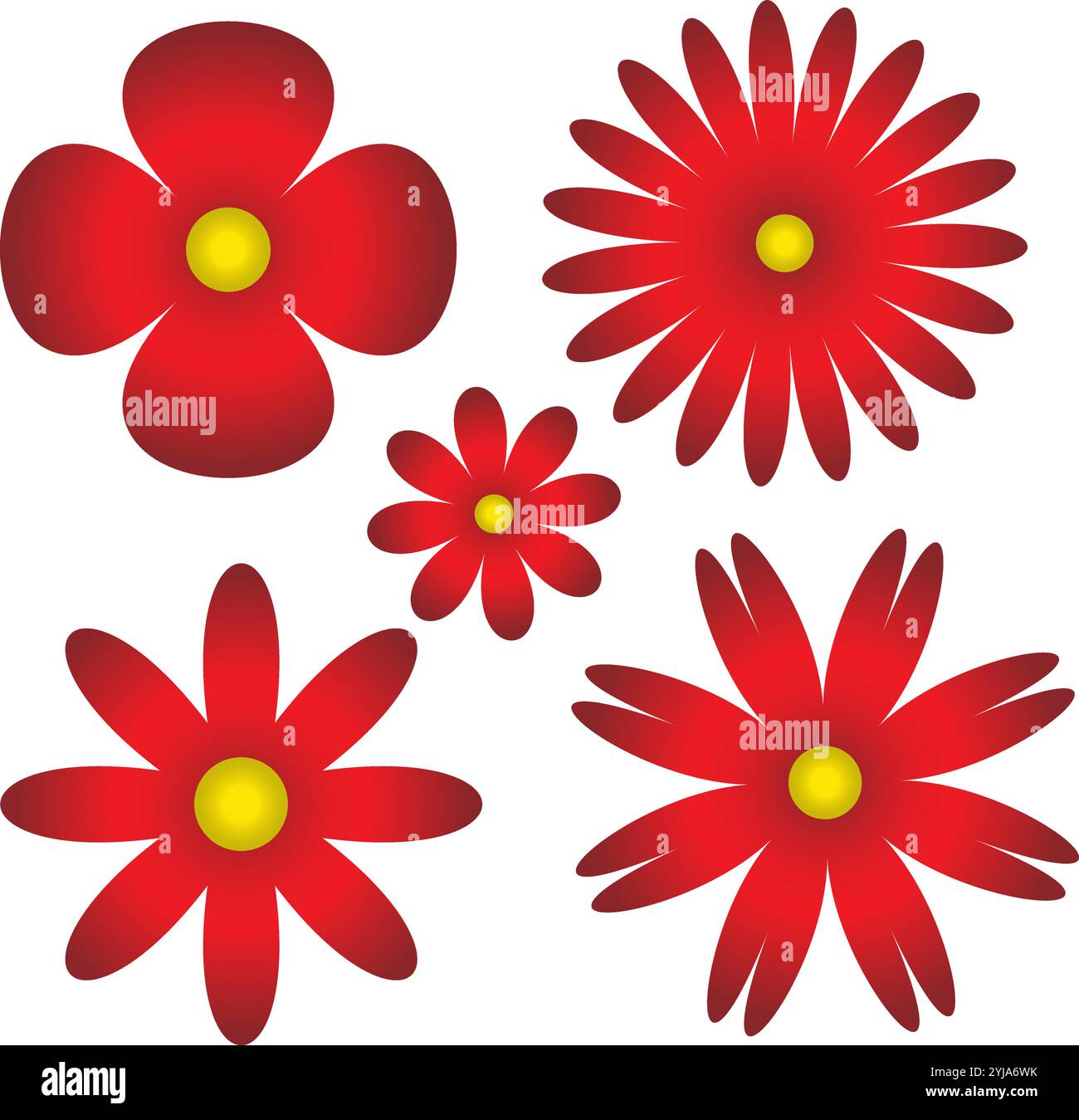 Rote Blumen Design Vektor Stock Vektor
