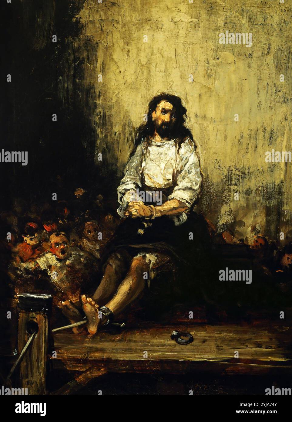 Eugenio Lucas Velázquez / 'zum Tode verurteilt', Öl auf Leinwand, 48 x 38 cm. Museum: CASON DEL BUEN RETIRO, MADRID, SPANIEN. Stockfoto