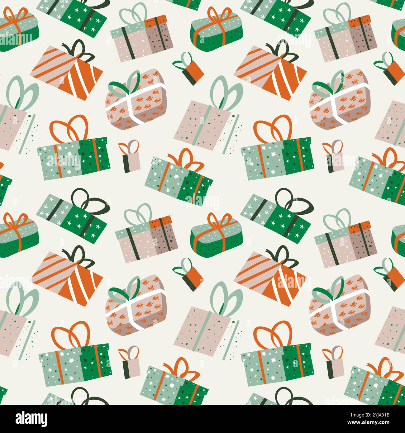 Nahtloses Muster Für Weihnachtsgeschenk-Box Stock Vektor
