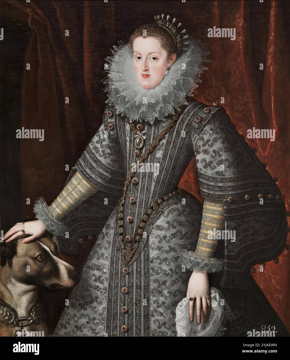 Bartolomé González / "Margarete von Österreich, Königin von Spanien", 1609, Spanische Schule, Öl auf Leinwand, 116 cm x 100 cm, P00716. MUSEUM: MUSEO DEL PRADO, MADRID, SPANIEN. MARGARITA DE AUSTRIA-ESTIRIA (REINA DE ESPAÑA). Stockfoto