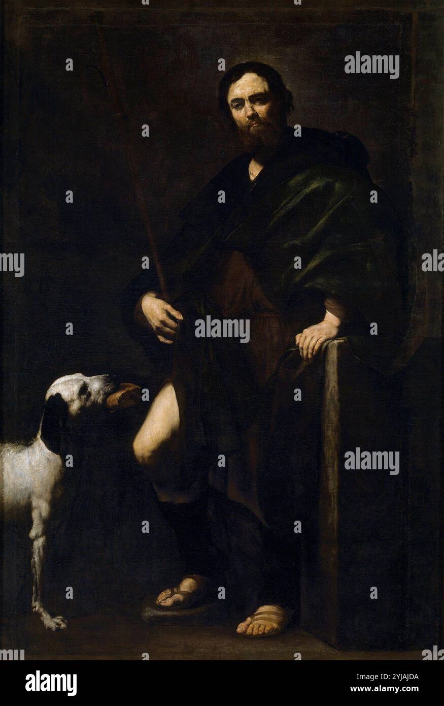 José de Ribera / 'Saint roch', 1631, spanische Schule, Öl auf Leinwand, 213,4 cm x 144,5 cm, P01109. MUSEUM: MUSEO DEL PRADO, MADRID, SPANIEN. Stockfoto