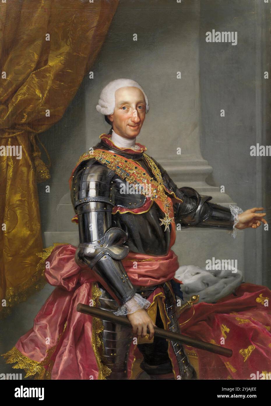 Anton Rafael Mengs / 'Carlos III', ca. 1761, Deutsche Schule, Öl auf Leinwand, 151,1 cm x 109 cm, P02200. MUSEUM: MUSEO DEL PRADO, MADRID, SPANIEN. AUTOR: ANTON RAPHAEL MENGS. Stockfoto