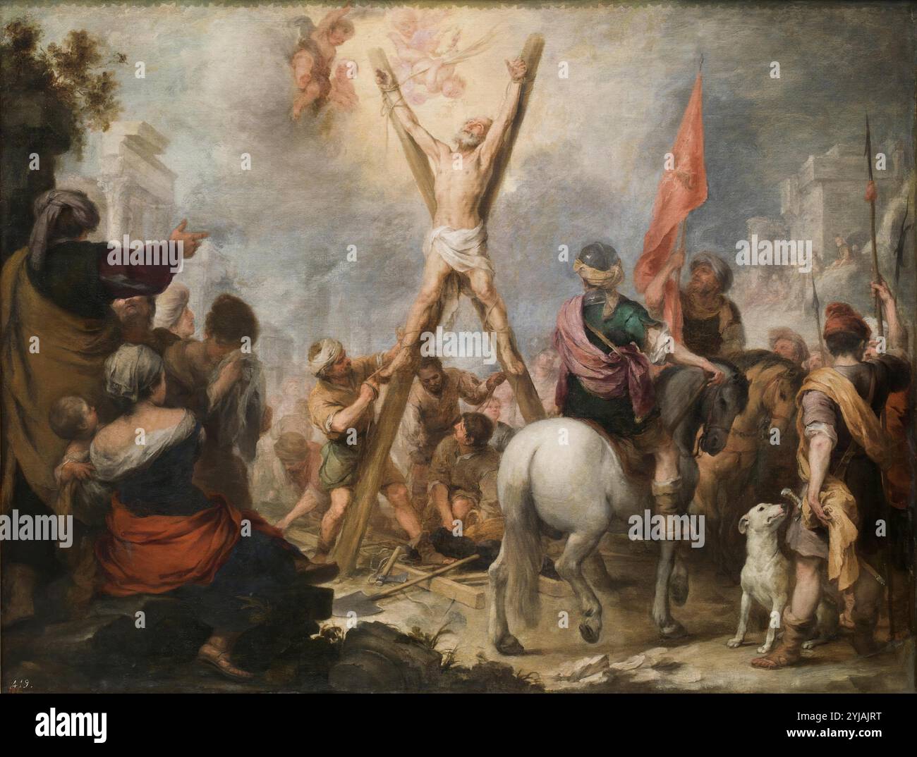 Bartolomé Esteban Murillo / 'das Martyrium des Heiligen Andreas', 1675-1682, spanische Schule, Öl auf Leinwand, 123 cm x 162 cm, P00982. MUSEUM: MUSEO DEL PRADO, MADRID, SPANIEN. Stockfoto