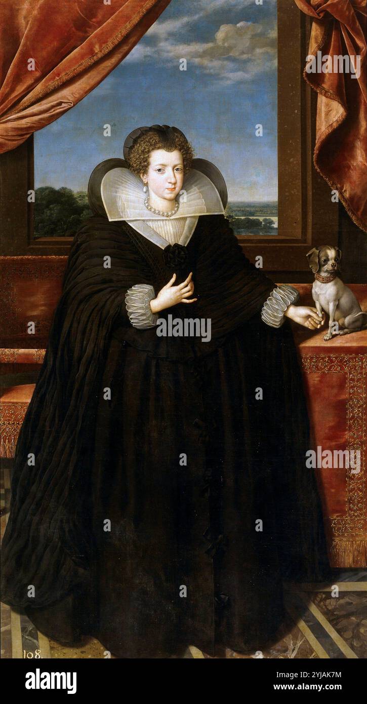 Frans Pourbus „el Joven“ / „Elisabeth von Frankreich, Ehepartner Philipps IV.“, 1615-1621, Flämische Schule, Öl auf Leinwand, 193 cm x 107 cm, P01625. MUSEUM: MUSEO DEL PRADO, MADRID, SPANIEN. Stockfoto