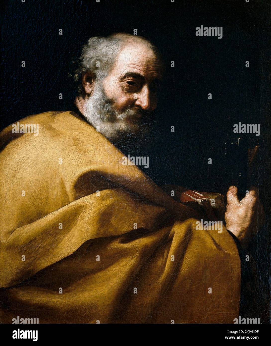 José de Ribera / 'Saint Peter', 1630-1635, spanische Schule, Öl auf Leinwand, 75 cm x 64 cm, P01071. MUSEUM: MUSEO DEL PRADO, MADRID, SPANIEN. Stockfoto