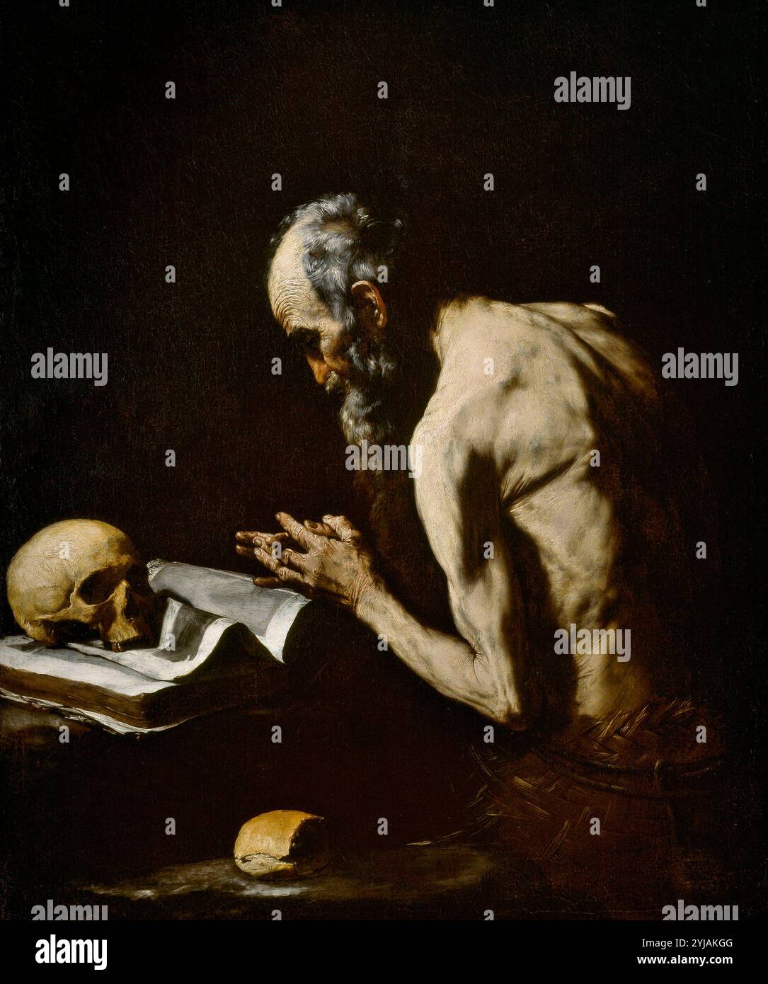 José de Ribera / 'Saint Paul der Einsiedler', ca. 1637, spanische Schule, Öl auf Leinwand, 118 cm x 98 cm, P01115. MUSEUM: MUSEO DEL PRADO, MADRID, SPANIEN. Stockfoto