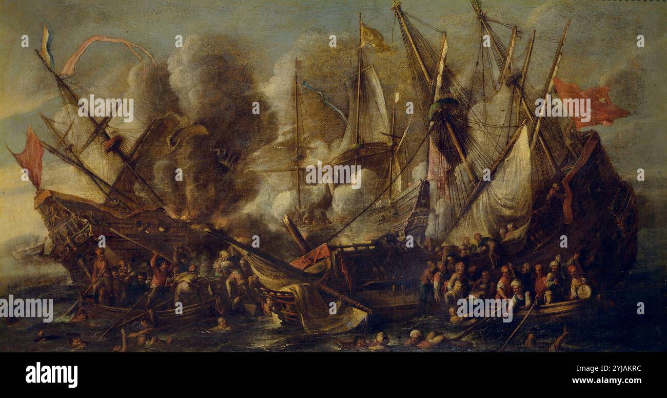 Cornelis de Wael / 'Schiffswrack', 17. Jahrhundert, Flämische Schule, Öl auf Leinwand, 62 cm x 110 cm, P01155. MUSEUM: MUSEO DEL PRADO, MADRID, SPANIEN. Stockfoto