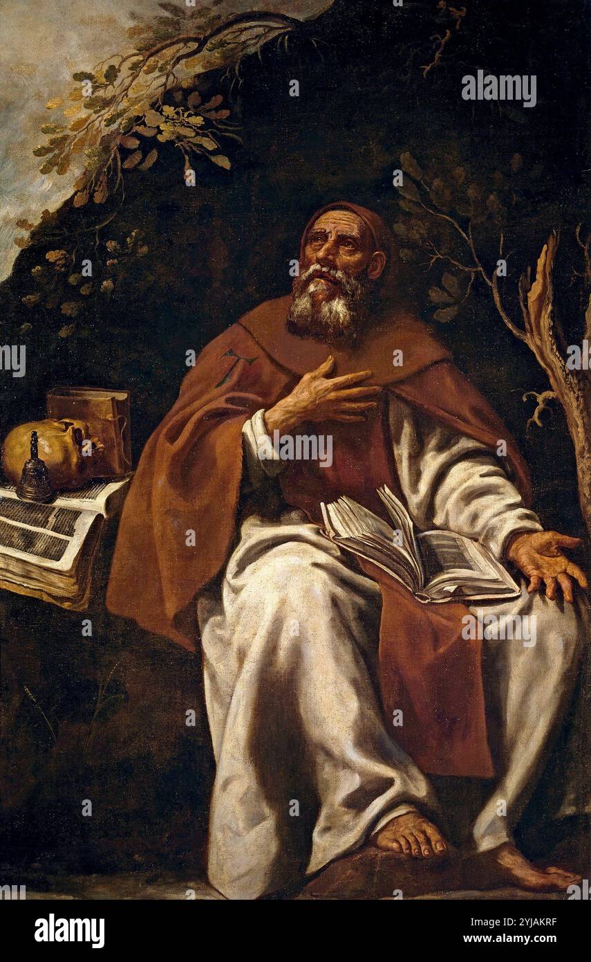 Luis Tristán / „Abt des Heiligen Antonius“, 17. Jahrhundert, spanische Schule, Öl auf Leinwand, 167 cm x 110 cm, P01159. MUSEUM: MUSEO DEL PRADO, MADRID, SPANIEN. Autor: LUIS TRISTAN. Stockfoto
