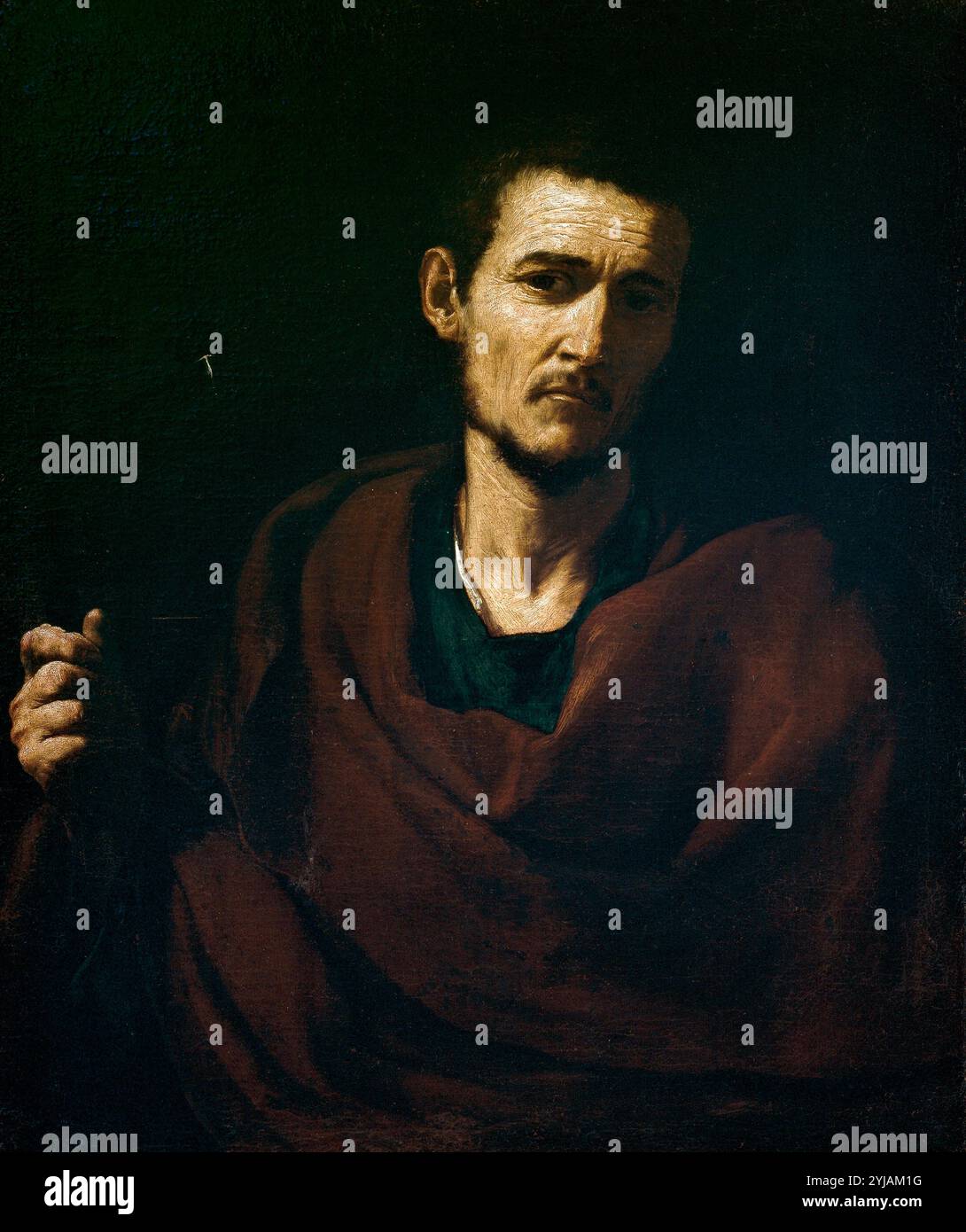 José de Ribera / „Saint Philip“, 1630-1635, spanische Schule, Öl auf Leinwand, 76 cm x 64 cm, P01088. MUSEUM: MUSEO DEL PRADO, MADRID, SPANIEN. Stockfoto