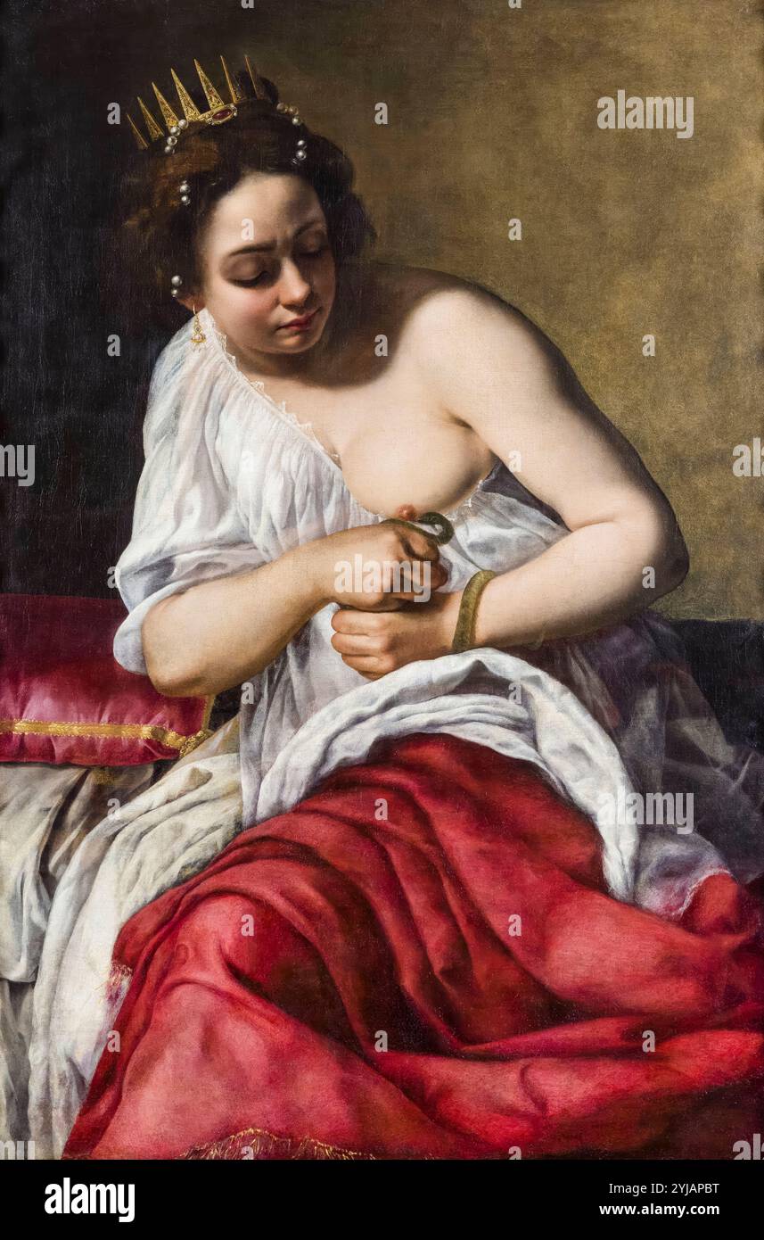 Artemisia Gentileschi, der Tod von Kleopatra, Ölgemälde auf Leinwand, um 1620 Stockfoto