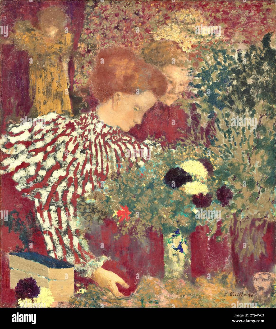 Edouard Vuillard - Frau im gestreiften Kleid - 1895 Stockfoto