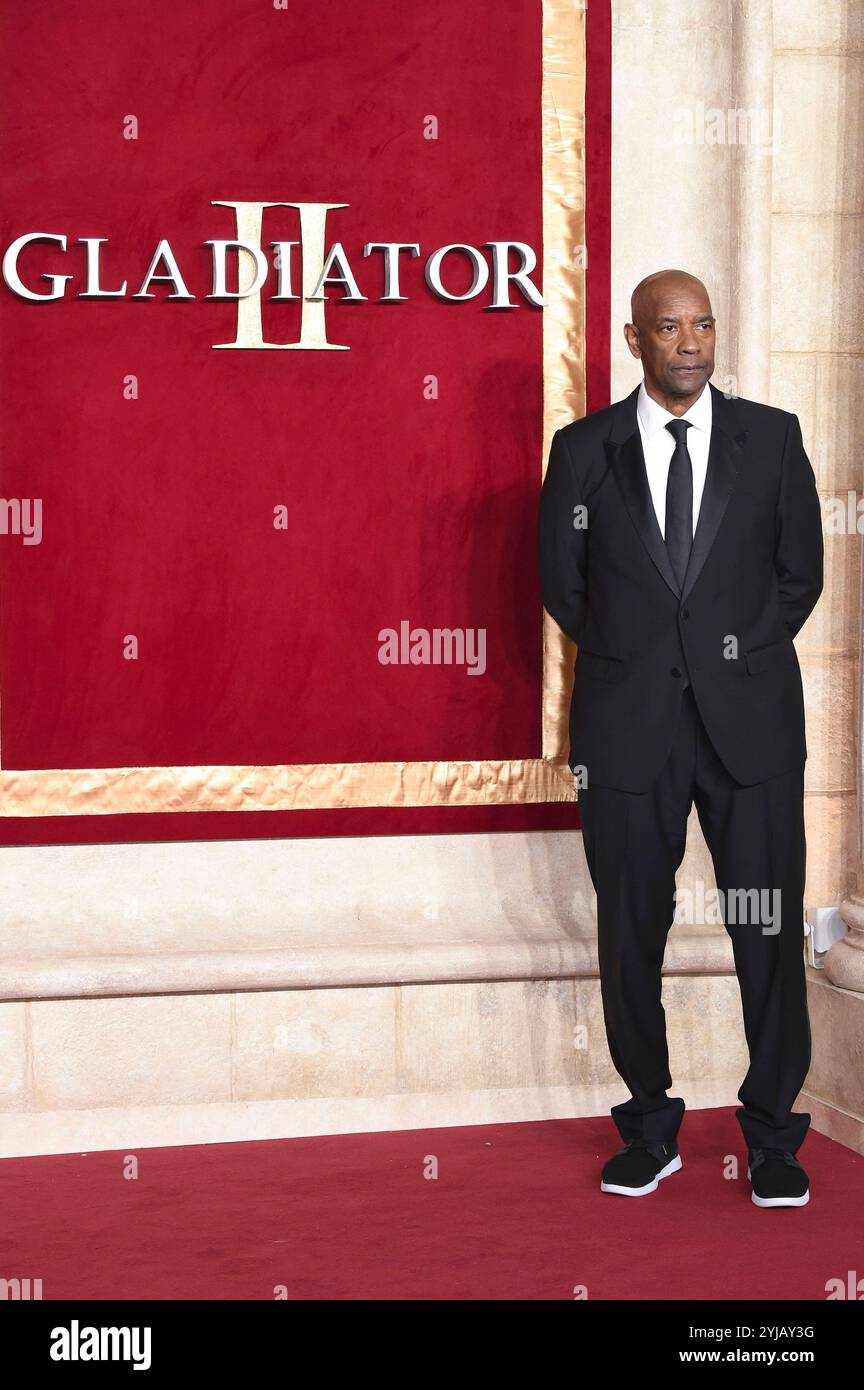 Denzel Washington bei der Weltpremiere des Kinofilms Gladiator II im Odeon Luxe Leicester Square. London, 13.11.2024 *** Denzel Washington bei der Uraufführung des Films Gladiator II im Odeon Luxe Leicester Square London, 13 11 2024 Foto:XS.xVasx/xFuturexImagex Gladiator 4328 Stockfoto