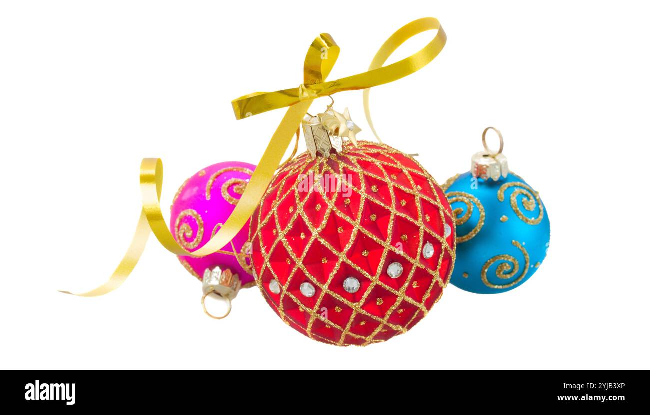 Drei Weihnachtskugeln Stockfoto