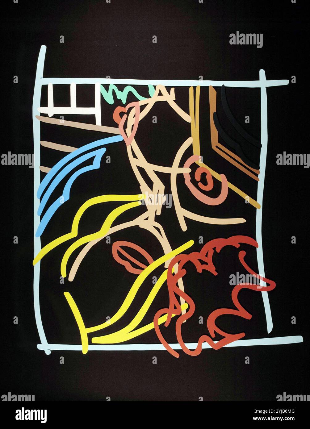 WESSELMANN, Tom. PINTOR NORTEAMERICANO. 1931 - 2004. "Schlafzimmer BLOND DOODLE MIT FOTO", AÑO 1985. Stockfoto