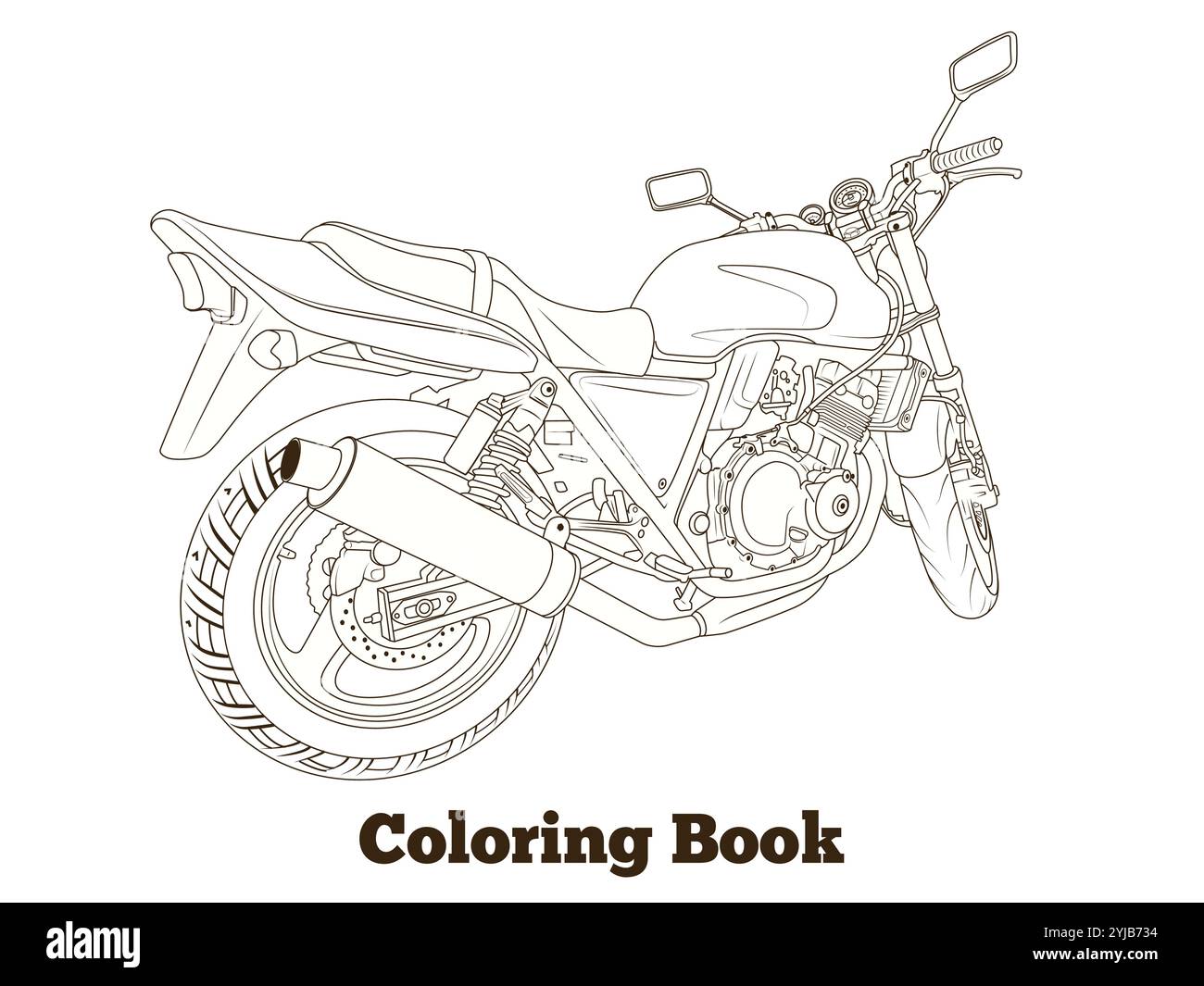 Malbuch Motorrad Vektor Illustration Stock Vektor