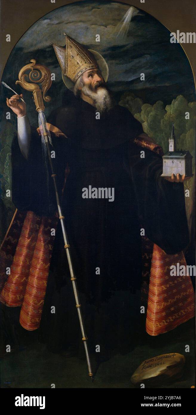 Juan Pantoja de la Cruz / „Saint Augustine“, 1601, spanische Schule, Leinwand, 264 cm x 115 cm, P07119. MUSEUM: MUSEO DEL PRADO, MADRID, SPANIEN. Stockfoto