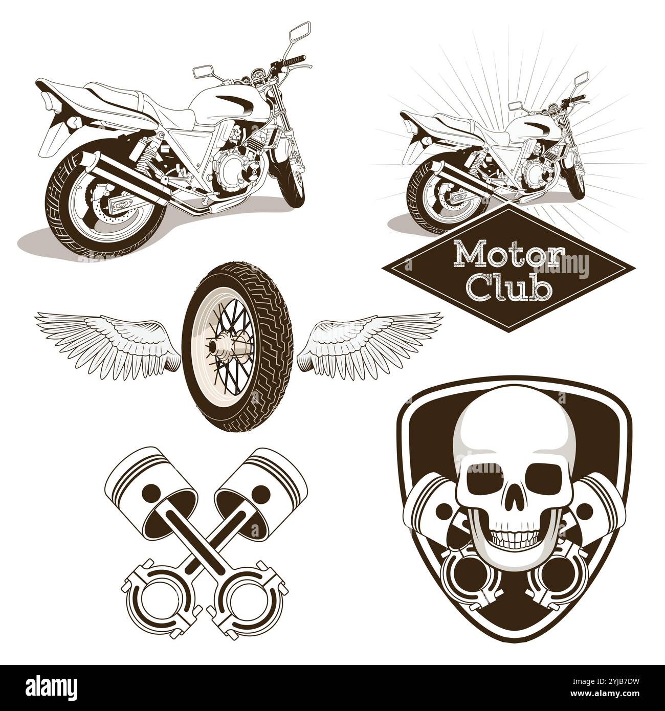 Logo des Motorradclubs Stock Vektor