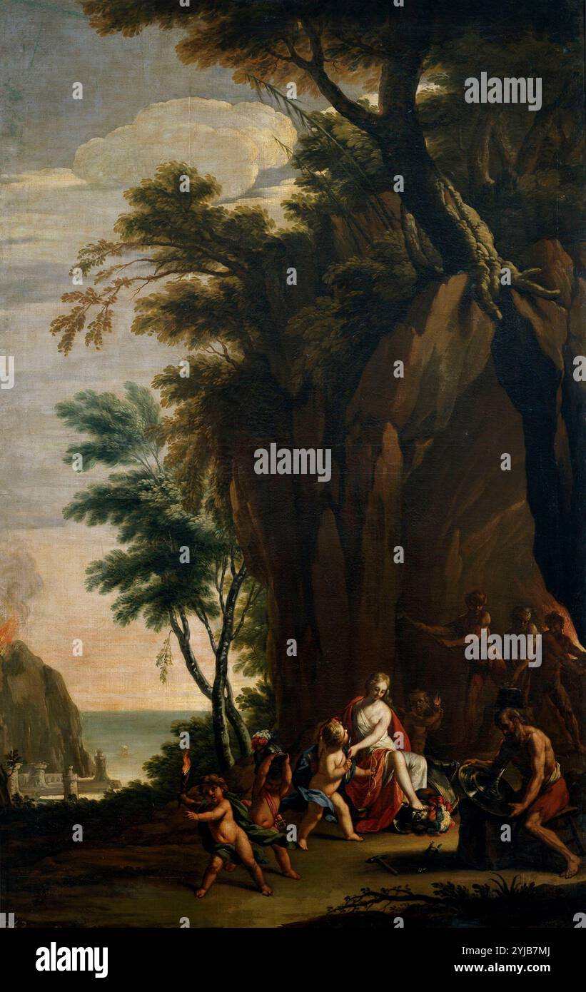 Acisclo Antonio Palomino y Velasco / 'Allegory of Fire', ca. 1700, spanische Schule, Öl auf Leinwand, 246 cm x 160 cm, P03186. MUSEUM: MUSEO DEL PRADO, MADRID, SPANIEN. Stockfoto