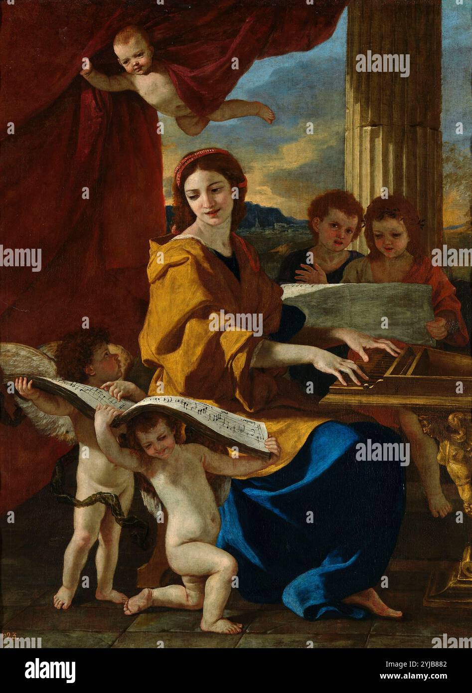 Nicolas Poussin / 'Saint Cecile', ca. 1635, Französische Schule, Öl auf Leinwand, 117,7 cm x 89 cm, P02317. MUSEUM: MUSEO DEL PRADO, MADRID, SPANIEN. Stockfoto