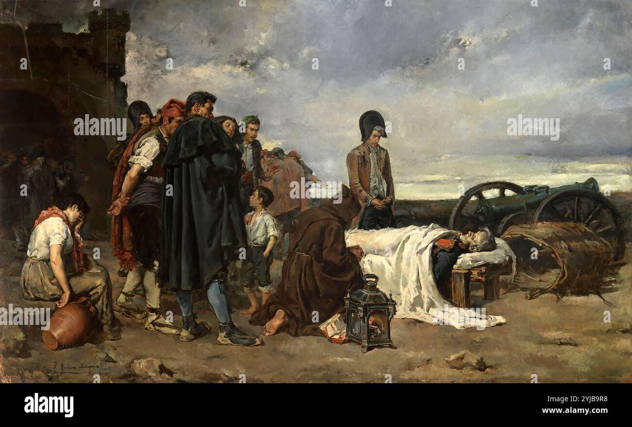 Tomás Muñoz Lucena / 'El cadáver del General Álvarez de Castro', 1887, spanische Schule, Leinwand, 300 cm x 475 cm, P05614. MUSEUM: MUSEO DEL PRADO, MADRID, SPANIEN. Stockfoto